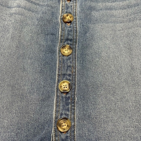 Harper Heritage Denim Mini Skirt Button Front Short Pencil Skirt Small - Picture 9 of 11